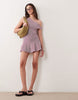 Supre Penelope Cowl Mini Dress In Pink Mulberry Stripe