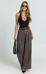 Clarke Pants - High Waist Wide Leg Pants in Slate