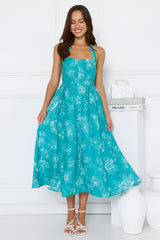 Vibrant Girl Energy Halter Midi Dress Green