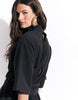 High Neck Short Sleeve Techy Playsuit In Black
