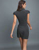 Stradivarius Tailored Mini Dress With Buttons In Dark Grey