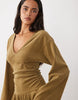 Soft Cord Hankey Hem Mini Dress In Mustard