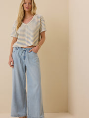 Scarlett V-Neck Striped Top
