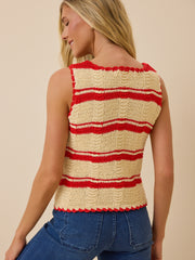 Regan Striped Crochet Tank