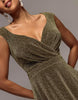 Goddiva Crossover Sparkling Glitter Maxi Dress