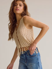 Mavis Fringe Button Up Tank