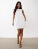 Calvin Klein Jeans V-Neck Denim Shift Mini Dress In White