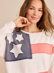USA Flag Applique Pullover