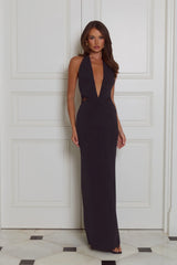 Irresistible Nights Halter Maxi Dress Black
