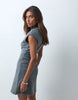 Supersoft Asym Draped Mini Dress In Charcoal