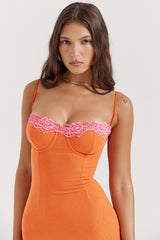 flame orange maxi dress