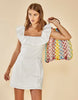 Glamorous Ruffle Square Neck Mini Dress In White