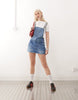Tommy Jeans Tommy Girl Denim Dungaree Dress In Dark Wash