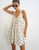 Topshop Full Hem Pleated Mini Sundress In Mono Check