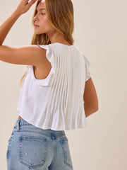Aurora Pleated Tie Front Top