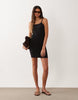 Calvin Klein Modal Strappy Mini Dress In Black