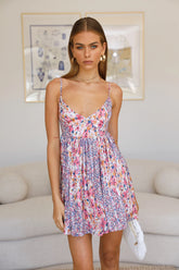 123 PROM Flourishing Heights Baby Doll Mini Dress Floral