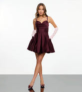 Camille Corset Bodice Satin Skater Dress