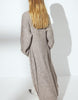 Na-Kd Knitted Wool Blend Cardigan Maxi Dress In Beige Melange