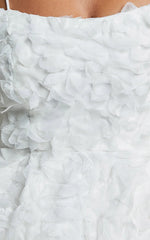 Alvia Mini Dress 3d Flower Full Skirt Dress in White