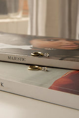 Teary Drop Diamante Hoop Earrings Gold