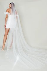 Violette Pearl Accent Veil White