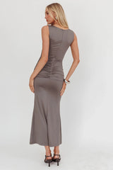 Weekend Vibes Bow Feature Maxi Dress Charcoal