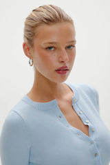 Lenon Button Up Knit Sweater - Daydream