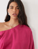 Fallen Shoulder Maxi Dress In Pink