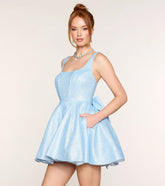 Emery Glitter Bow A-Line Mini Dress