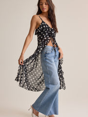 Cosette Tie Front Dot Kimono