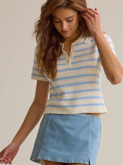 Bowie Stripe Knit Polo