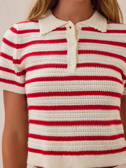 Bowie Stripe Knit Polo