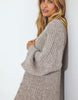 Na-Kd Knitted Wool Blend Cardigan Maxi Dress In Beige Melange