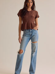 Lexie Pointelle Top