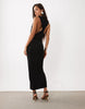 Sleeveless High Neck Maxi Dress With Twist Back Detail In Black