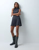 Supersoft Circle Mini Dress In Charcoal