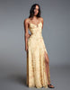 Bershka Strappy Floral Maxi Dress In Yellow