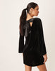 Jdy Back Bow Detail Velvet Mini Dress In Black