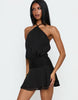 Princess Polly Rozario Chiffon Metallic Thread Halterneck Overlay Detail Mini Dress In Black