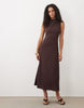 Mango Sleeveless Midi Dress In Burgundy