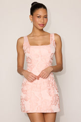 Tommie Light Pink Floral Jacquard Mini Dress