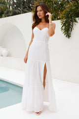 EVY LUNA Pure Excitement Halter Maxi Dress White