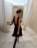 Never Fully Dressed Sophie Chiffon Cowl Neck Removable Scarf Detail Mini Dress In Black