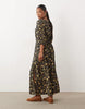 Miss Selfridge Petite Spun Maxi Tea Dress With Lace Trim In Dark Floral