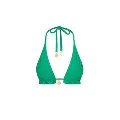 Frill Halter Bralette Bikini Top - Island Lush
