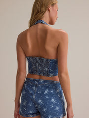 Jocelyn Denim Halter Romper