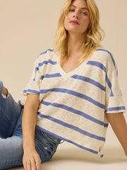 Dylan Striped V-Neck Top