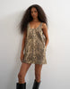 Topshop A-Line Scoop Mini Dress In Leopard Print