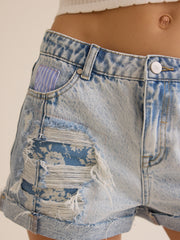 Carrie Patch Denim Shorts